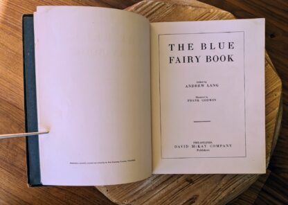 title page - Textblock view - 1921 The Blue Fairy Book edited by Andrew Lang - First Edition published by David McKay Company