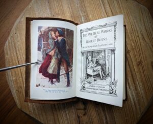 Title Page - scarce undated copy of The Poetical Works of Robert Burns - Limp Vellum calf leather