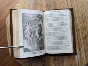 pages inside a scarce undated copy of The Poetical Works of Robert Burns - Limp Vellum calf leather
