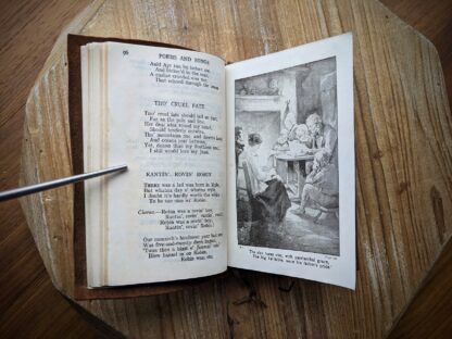 scarce undated copy of The Poetical Works of Robert Burns - Limp Vellum calf leather - illustration inside