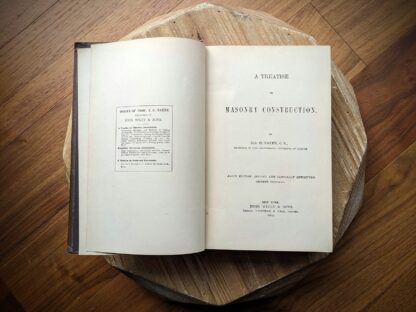 1903 A Treatise on Masonry Construction by Ira O. Baker - New York, J. Wiley & Sons - Ninth Edition - title page