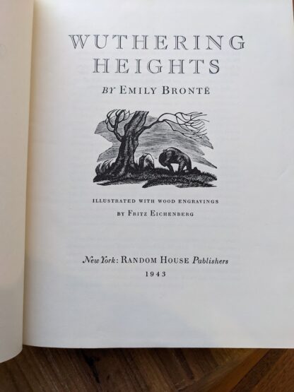 1943 Wuthering Heights by Emily Bronte - Title Page up close - Random House Publishers