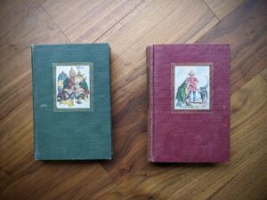 1945 Grimms' and Andersen's Fairy Tales - 2 Book Set - Grosset & Dunlap publishers - front panels