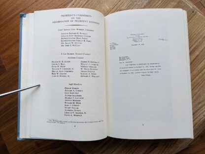 1964 REPORT OF THE WARREN COMMISSION - The Assassination of President Kennedy published by Bantam Books Inc. - The New York Times Company - inside pages