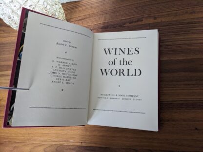 Title page - 1967 Wines of the World edited by Andre L. Simon - McGraw-Hill Book Company