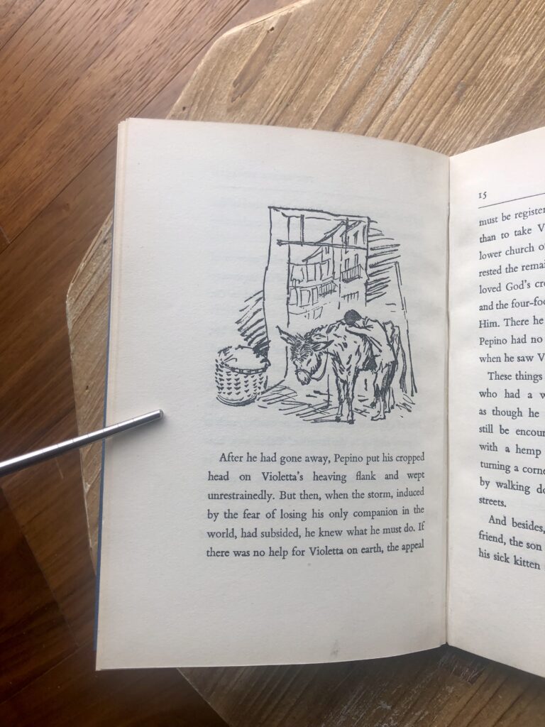 drawing by Edgar Norfield - 1951 The Small Miracle by Paul Gallico - First Edition