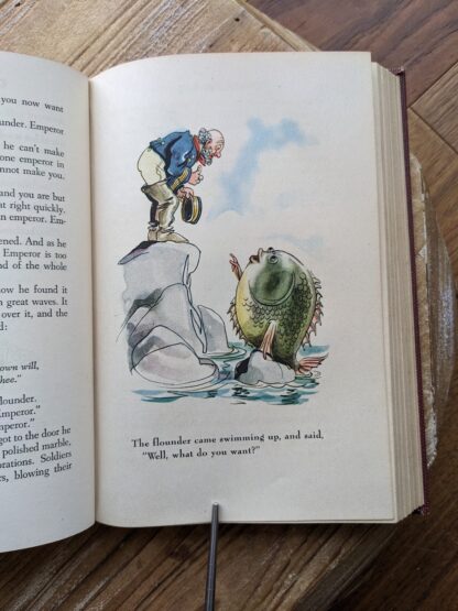illustration by Fritz Kredel -The Fisherman and his Wife - 1945 Grimms' Fairy Tales - Grosset and Dunlap Publishers