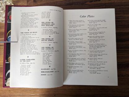 list of colour plates - 1967 Wines of the World edited by Andre L. Simon - McGraw-Hill Book Company