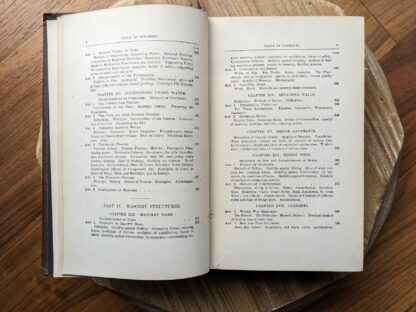 page 4 and 5 of 7 Table of Contents - 1903 A Treatise on Masonry Construction by Ira O. Baker - New York, J. Wiley & Sons - Ninth Edition