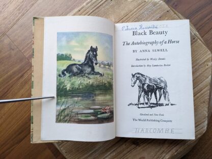 title page - 1946 Black Beauty by Anna Sewell - The World Publishing Company - Illustrations by Wesley Dennis