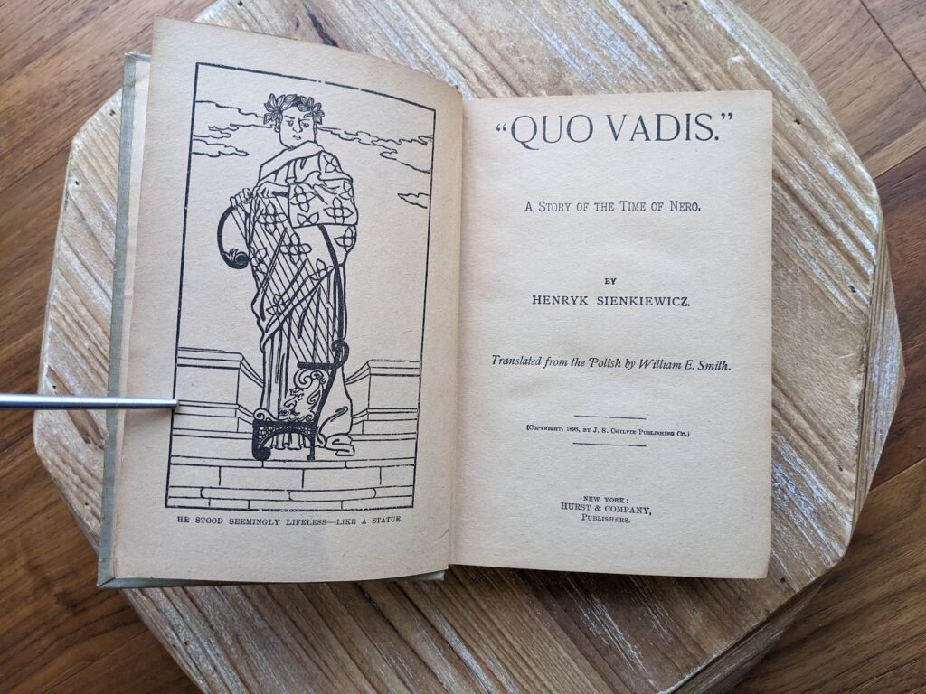 1898 Quo Vadis by Henryk Sienkiewicz - published by Hurst & Company - Title Page