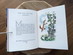The Fox and the Grapes - 1978 Aesop’s Fables - Illustrated Junior Library Edition - drawings by Fritz Kredel