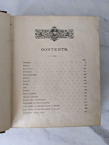 first page of the contents - 1887 The Story of the Bible by Charles Foster