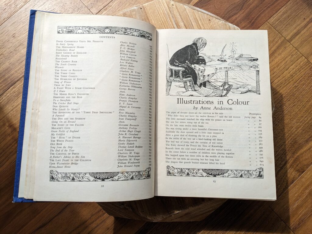 Contents page 4 of 4 and list of color illustrations - The Golden Wonder Book edited by Crossland and Parrish - Collins' Clear-Type Press