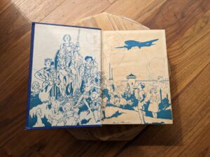 front pastedown and endpaper - 1934 The Golden Wonder Book edited by Crossland and Parrish - Collins' Clear-Type Press