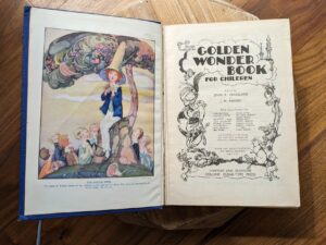 title page - 1934 The Golden Wonder Book edited by Crossland and Parrish - Collins' Clear-Type Press