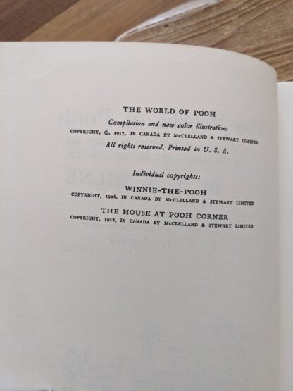 Copyright page - 1957 The World of Pooh