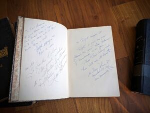 annotations left from previous freemason owners - A Library of Freemasonry Illustrated Five Volume Set - Published in 1911 by The John C. Yorston Publishing Co.