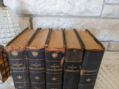 top edge on upper binding - A Library of Freemasonry Illustrated Five Volume Set - Published in 1911 by The John C. Yorston Publishing Co.