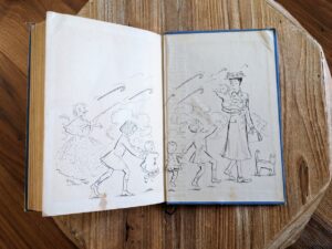 back pastedown and endpaper - 1943 Mary Poppins Opens the Door by P.L Travers - second edition