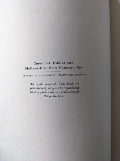 Copyright up close - 1932 A Textbook of Practical Astronomy by John Nassau - First Edition - Second Impression