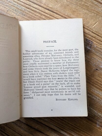 Preface - Scarce copy of Soldiers Three by Rudyard Kipling - Hurst & Company - undated