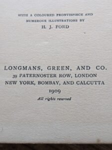 Publishing information - 1909 The Marvellous Musician and Other Stories - Andrew Lang - First Edition