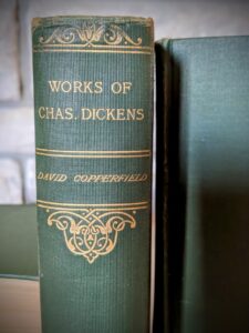 The Works of Charles Dickens - Thomas Y. Crowell & Company - rare full set - upper spine view