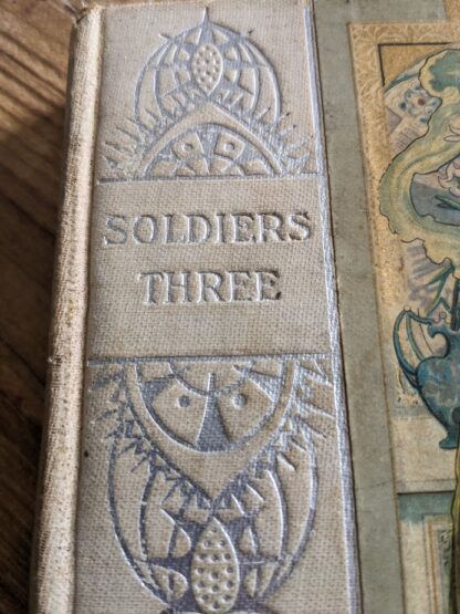 front panel up close - Scarce copy of Soldiers Three by Rudyard Kipling - Hurst & Company - undated