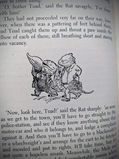 illustration of Rat, Mole and Toad by Ernest H. Shepard - 1965 The Wind in the Willows by Kenneth Grahame