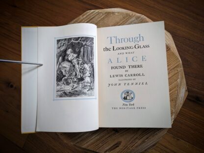 title page - 1941 Through the Looking Glass by Lewis Carroll - The Heritage Press - illustrated by John Tenniel