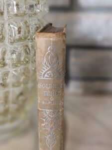 upper binding view - Scarce copy of Soldiers Three by Rudyard Kipling - Hurst & Company - undated