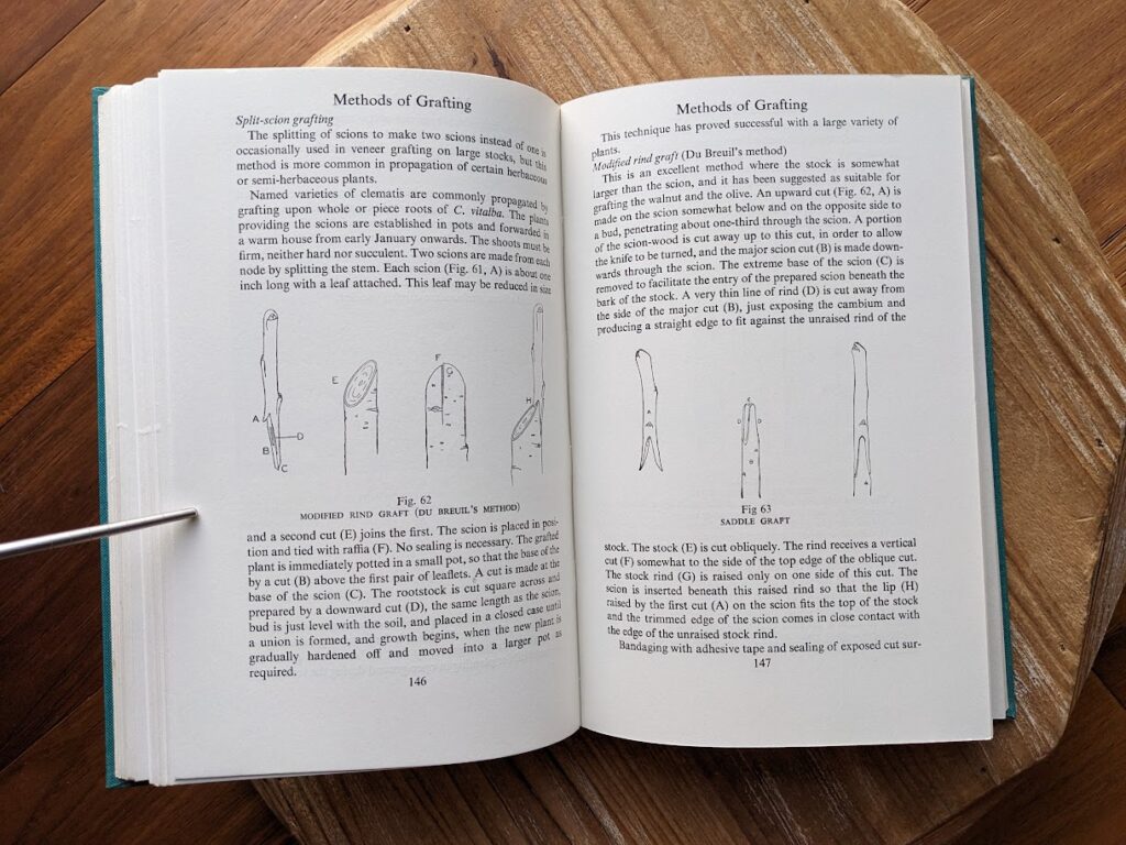 1953 The Grafter's Handbook by R. J. Garner - methods of grafting