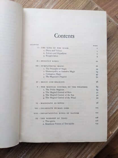 Contents page 1 of 8 - 1951 The Golden Bough - A Study in Magic and Religion by Sir James Frazer