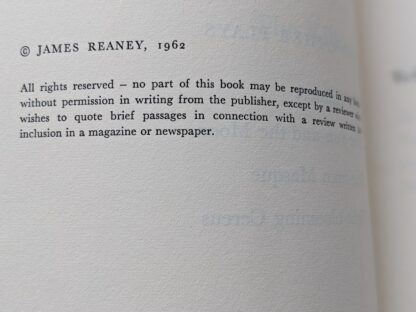 copyright up close - 1962 The Kildeer & other Plays by James Reaney - Signed by Author - First Edition