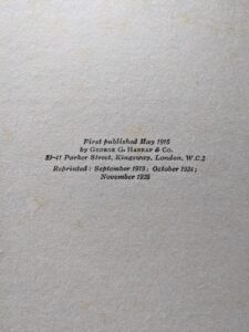 publication info up close - 1926 The Book of Pirates by Henry Gilbert