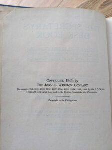 Copyright page - 1943 The Secretary's Deskbook - The John C. Winston Company