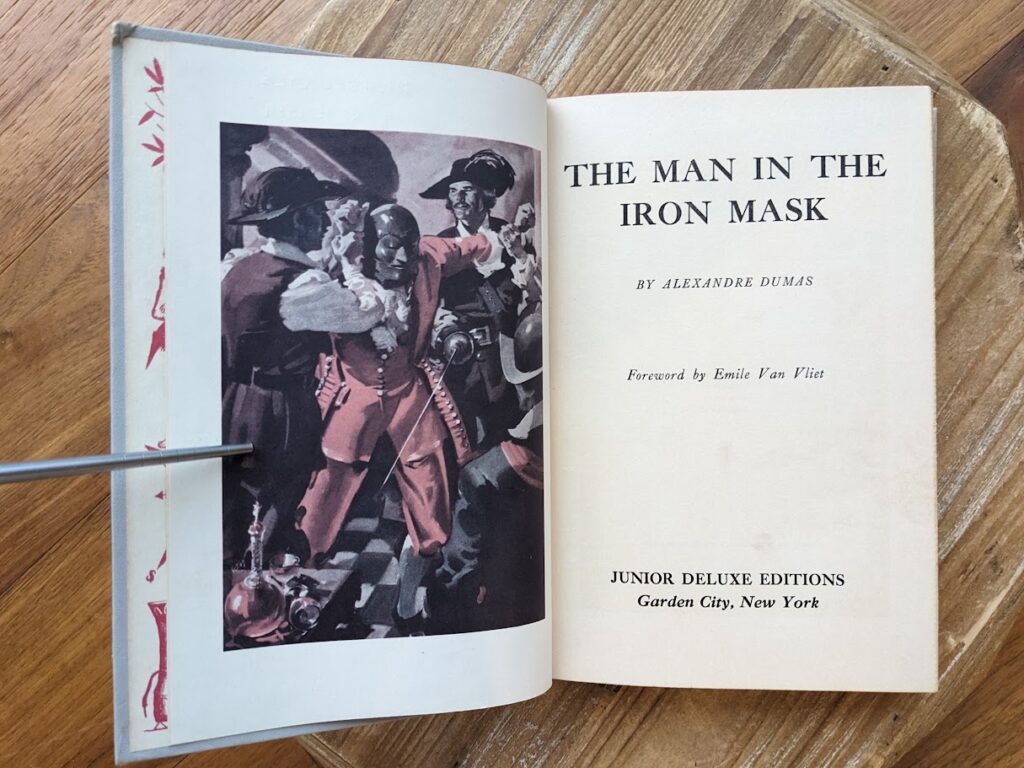 The Man in the Iron Mask - Title page - Childrens Junior Deluxe Edition - Circa 50s