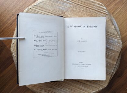 Title page - 1882 A Window in Thrums by J. M. Barrie