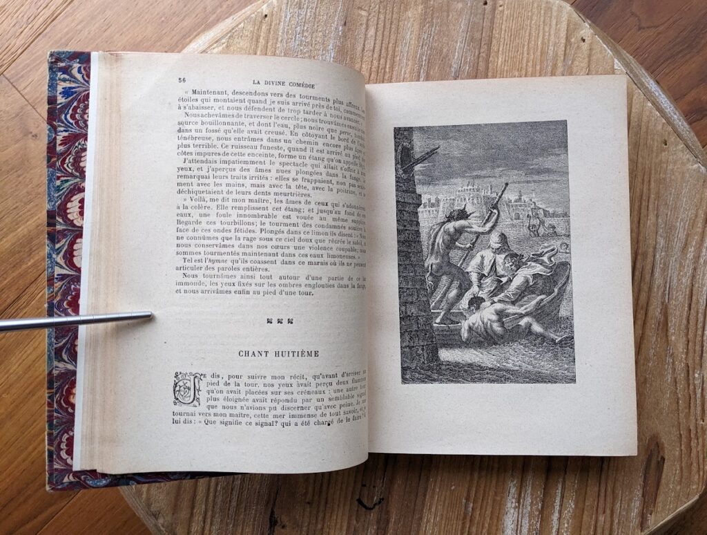 1906 La divine comédie. Traduction d'Artaud de Montor by Dante Alighieri - lithographic illustration