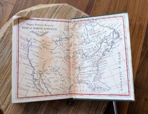 back endpaper and pastedown - 1939 Northwest Passage by Kenneth Roberts