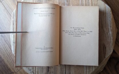 Copyright and Dedication pages - 1942 A Book of Famous Dogs by Albert Payson Terhune
