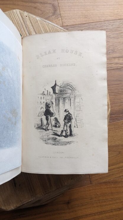 illustration inside cover - 1874-1876 Charles Dickens Set - Chaplin and Hall London