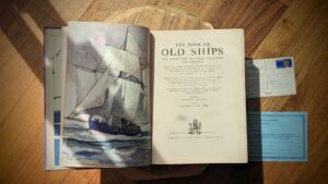 1935 The Book of Old Ships - Drawn by Gordon Grant- text by Henry B. Culver - with ephemera inside