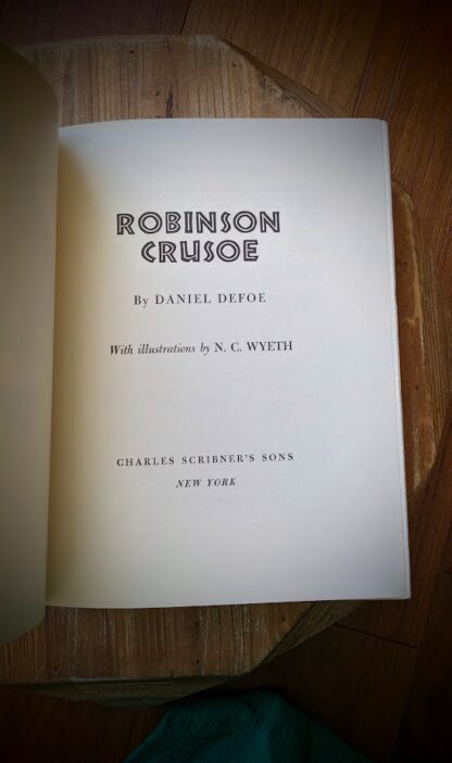 1983 Robinson Crusoe with pictures by N.C. Wyeth - deluxe edition - title page