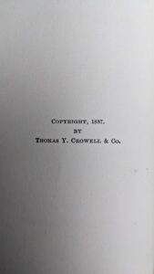 Copyright up close - 1887 Les Misérables - Vol 2 - By Victor Hugo - Thomas Y. Crowell & Co