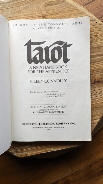 Title Page - 1979 Tarot - A New Handbook for the Apprentice by Eileen Connolly - 1st Edition