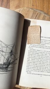 ephemera found inside - 1935 The Book of Old Ships - Drawn by Gordon Grant- text by Henry B. Culver