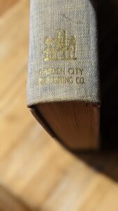 foot of Spine up close - 1935 The Book of Old Ships - Garden City Publishing Company