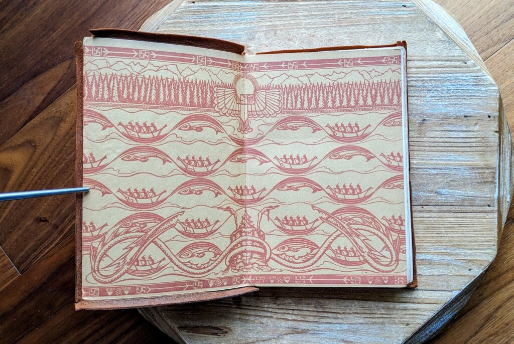 pastedown and endpaper - 1924 Legends of Vancouver Island by E.Pauline Johnson (Tekahionwake) - Second Printing